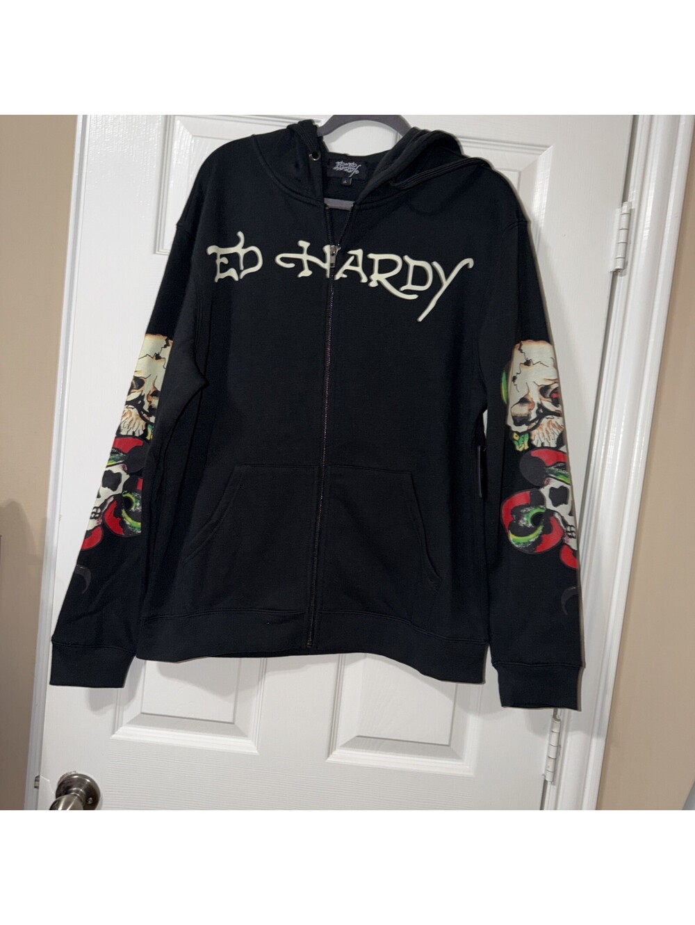 NWT ED HARDY Men's Full zip hoodie Size Large